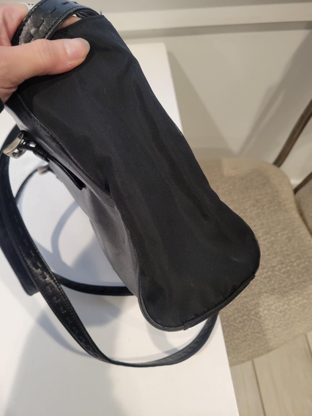 Authentic Vintage Prada Leather Shoulder Bag Quiet Luxury Y2K Minimalist 90s - Picture 3 of 11